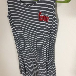 A long sleeveless tank top